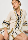 Jacquard Bell Sleeve Dress, Stone, large
