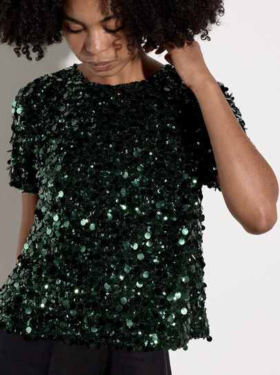 Multi Sequin Boxy Top