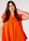 Curve Textured Cotton High-Low Hem Top, Orange, large