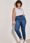Curve Sade High-Waist Skinny Jeans, Navy, large