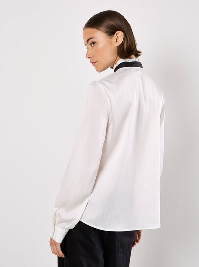 Bow Neck Ruffle Shirt