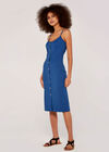 Ribbed Cami Midi Dress, Blue, large