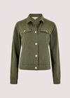 Pocket Denim Jacket, Khaki, large