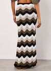 Colourful Waves Crochet Maxi Skirt, Khaki, large