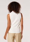 Mock Neck Knitted Top, Cream, large