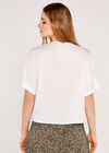 Button Tie Front Top, White, large