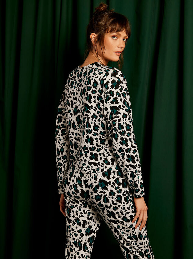 Cheetah Print  Night Jumper, Grey, large