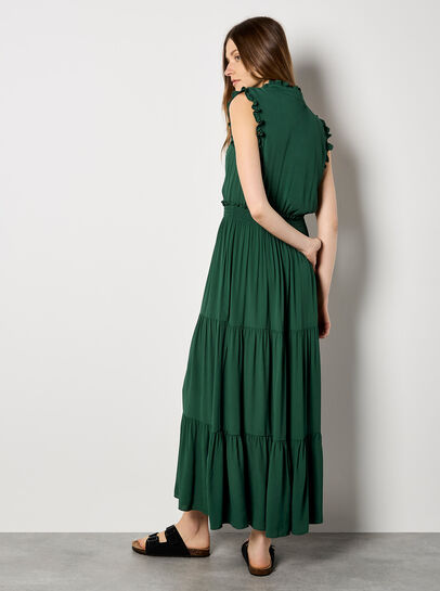 V-Neck Ruffle Tiered Maxi Dress