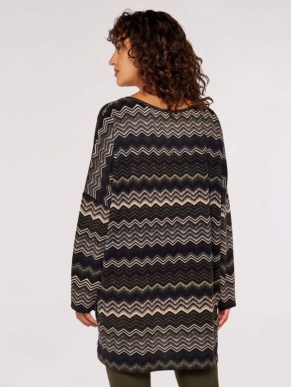 Chevron Side Zip Top, Khaki, large