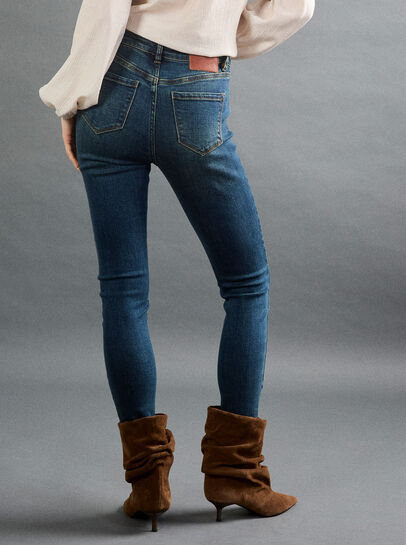 Sadie Green Wash Skinny-Fit Jeans