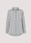 Multi Stripe Oversized Shirt, Blue, large