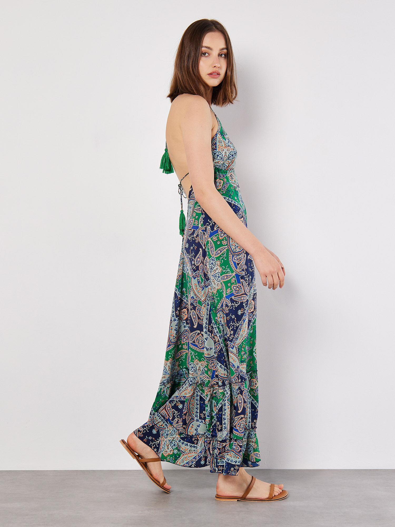 Robe longue en tissu foulard cheap