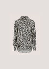 Zebra Print High-Low Shirt, Stone, large