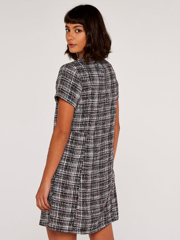 Tweed Shift Dress, Burgundy, large
