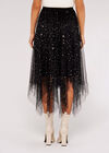 Metallic Stars Tulle Midi Skirt, Black, large