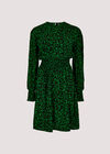 Silhouette Leaf Mini Dress, Black, large