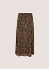 Chiffon Paisley A-Line Midaxi Skirt, Brown, large
