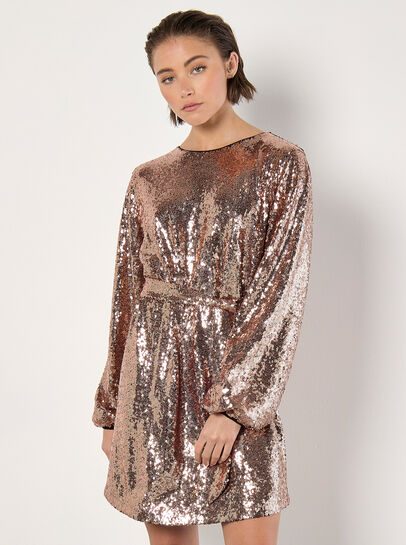 Sequin Shift Mini Dress