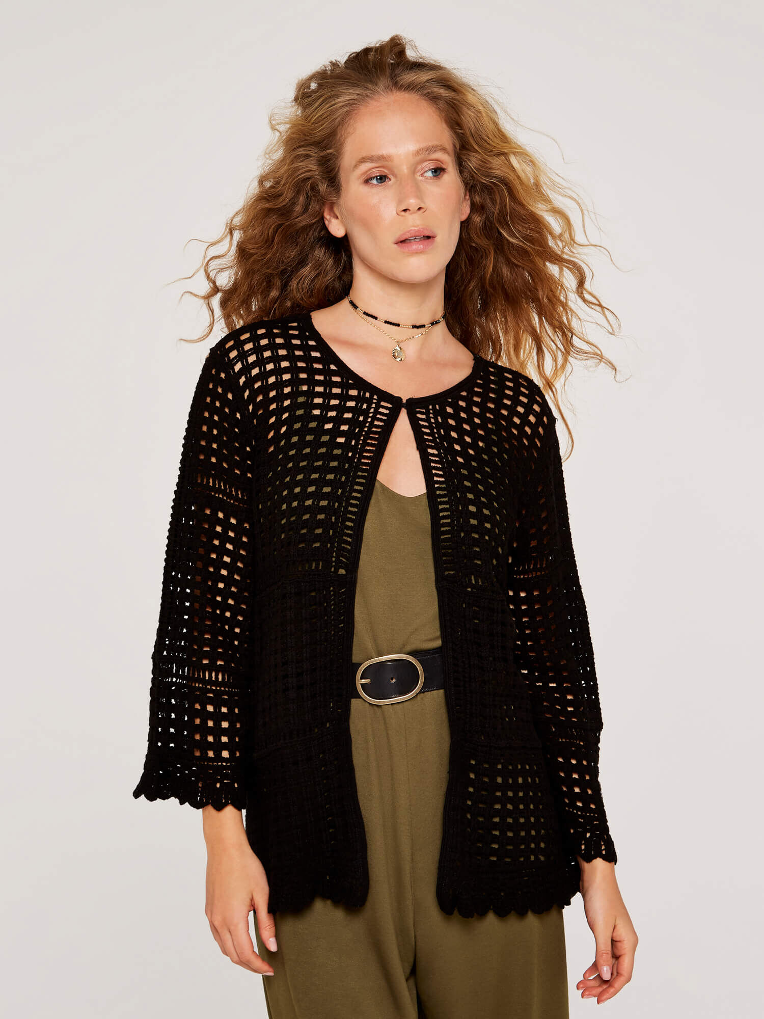 Square Crochet Cardigan | Apricot Clothing