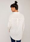 Polka Dot Oversized Shirt, Cream, large