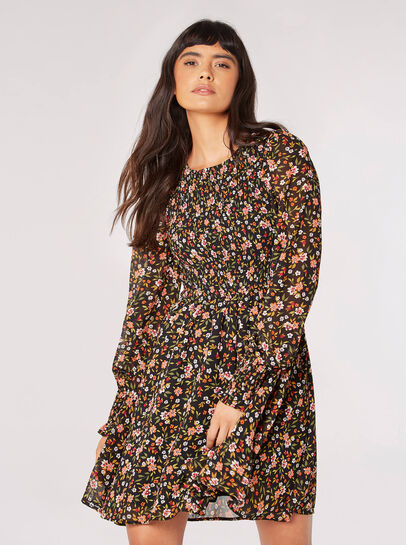 Ditsy Floral Smocked Mini Dress