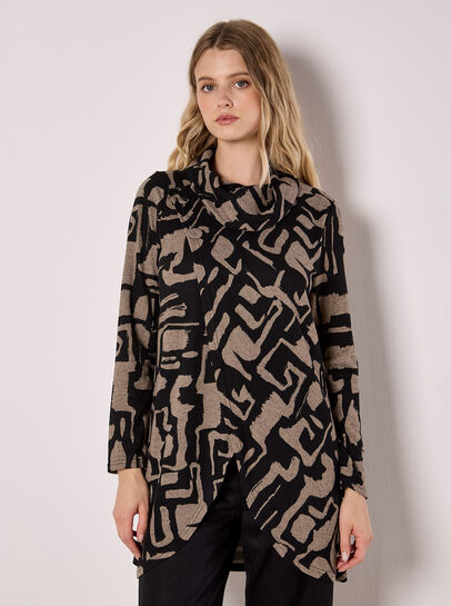 Abstract Geo Wrap Top