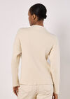 Blanket Stitch Ribbed Jumper, Stone, large