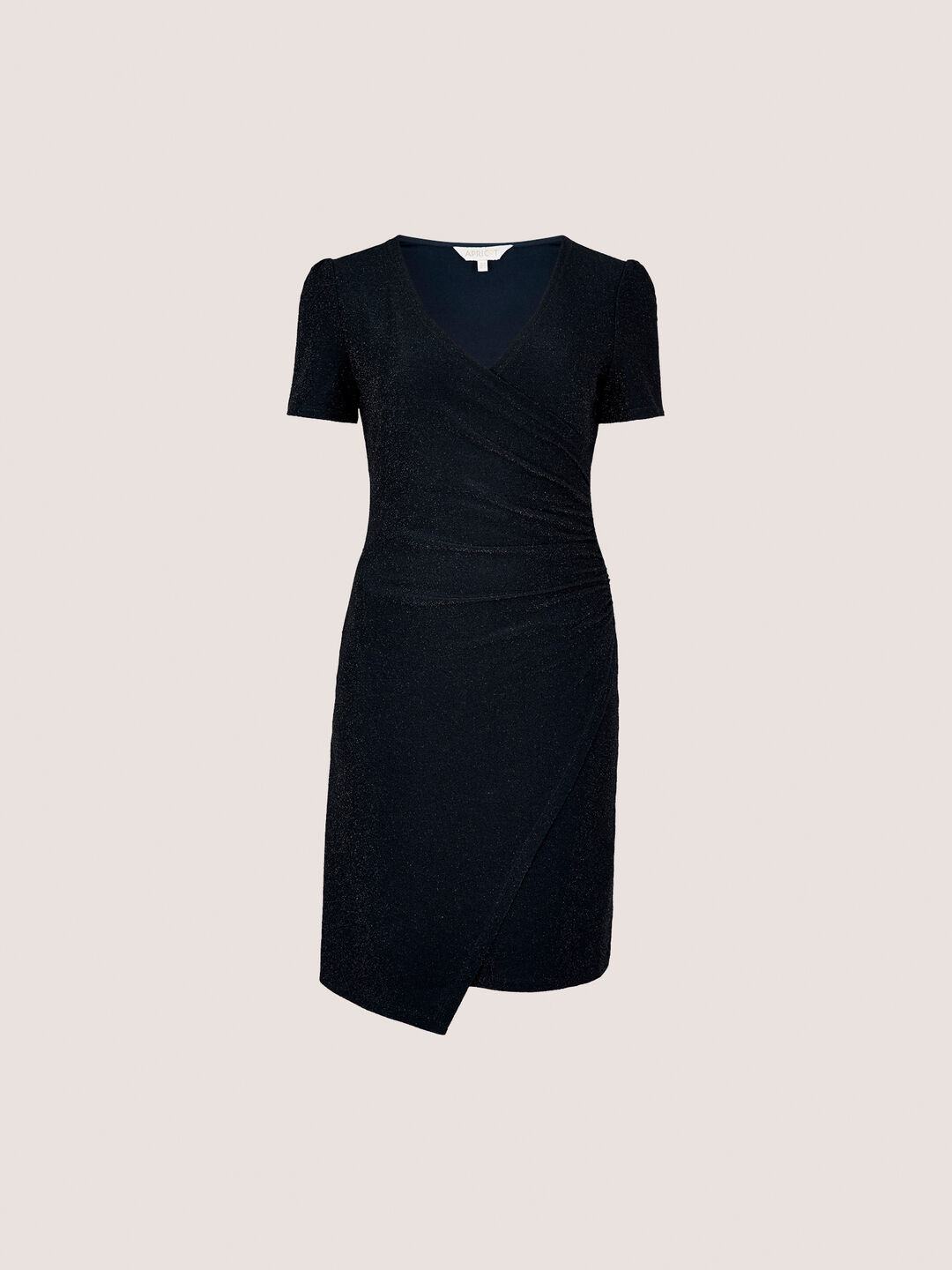 Metallic Bodycon Wrap Mini Dress