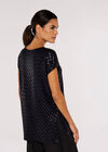 Metallic Chevron Tee, Black, large