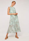 Botanical Grecian Pleat Dress, Mint, large