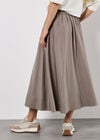 Soft Woven A-Line Midaxi Skirt, Grey, large