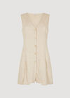 Linen Blend Longline Waistcoat, Stone, large