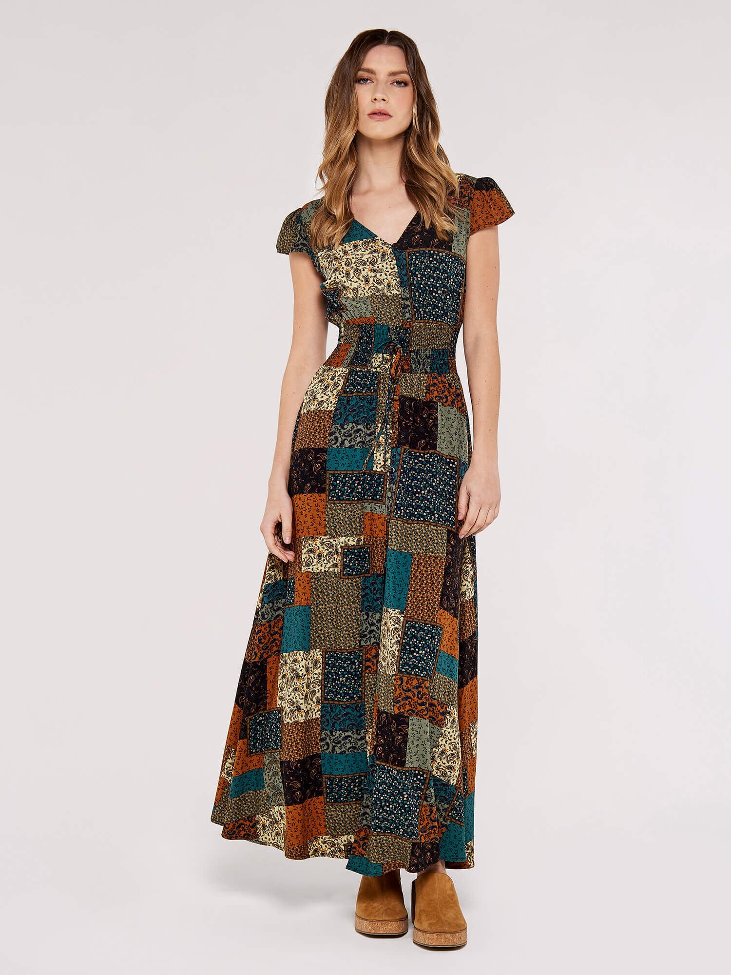 Patchwork online smock dress