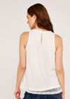 Lace Sleeveless Top, Cream, large