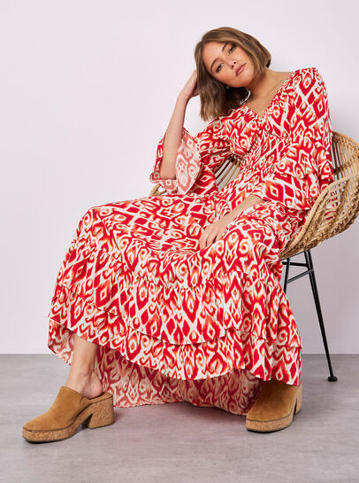 Ikat Swirls Maxi Dress