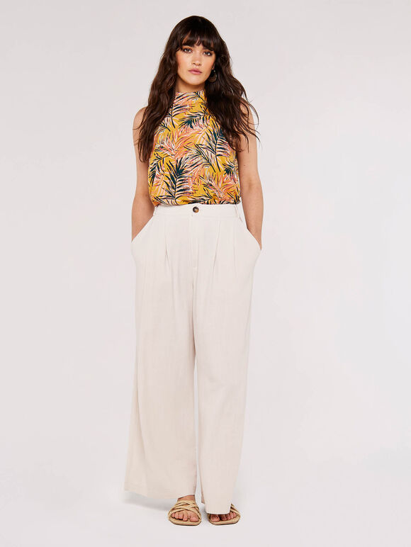 Tropical Halter Neck Top, Mustard, large