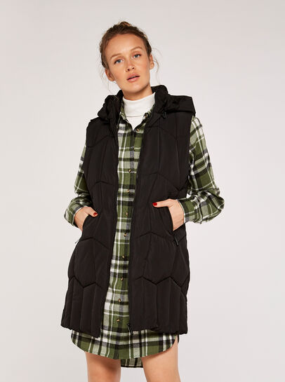 Hooded Zip Puffer Gilet