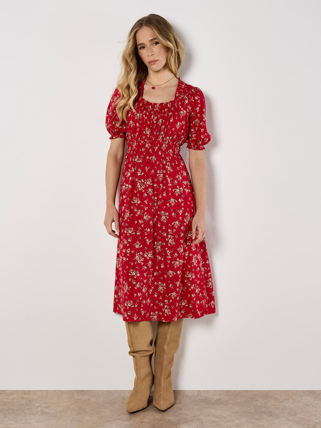 Ditsy Floral Milkmaid Midi Dress