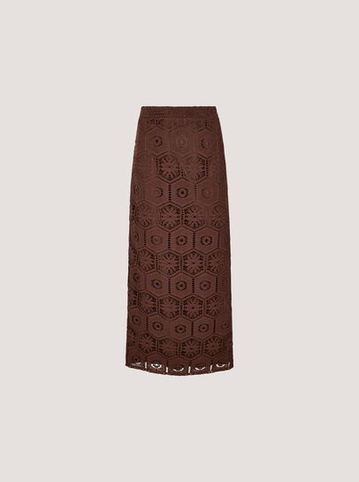 Crochet Lace Side Split Maxi Skirt