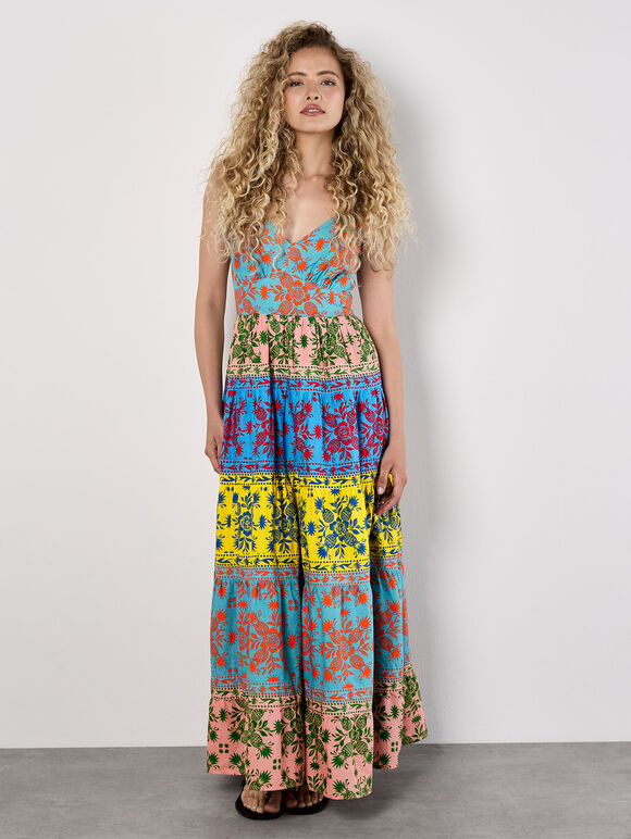 Colour Pop Pineapple Cami Maxi Dress, Assorted, large