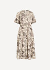 Tropical Leaf Zip-Down Midi Dress, Stone, large