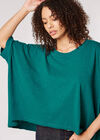 Cotton Jersey Waterfall T-Shirt, Green, large