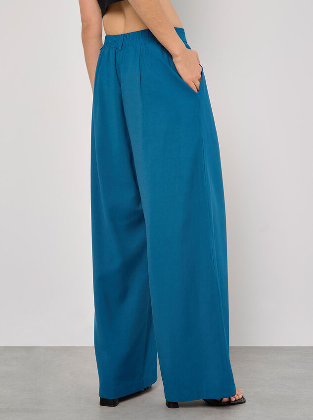Soft Tailored Wide Leg Trousers, Teal, large