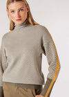 Colour Pop Chevron  Jumper, Khaki, large
