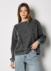Waffle Panel Sweatshirt, Dark Grey/Charcoal, large