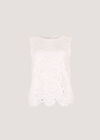 Sunflower Crochet Top, White, large