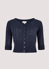 Pointelle Shrug, Navy, large