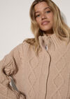 Chunky Cable Knit Cardigan, Stone, large
