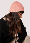 Fisherman Ribbed Beanie Hat, Pink, large