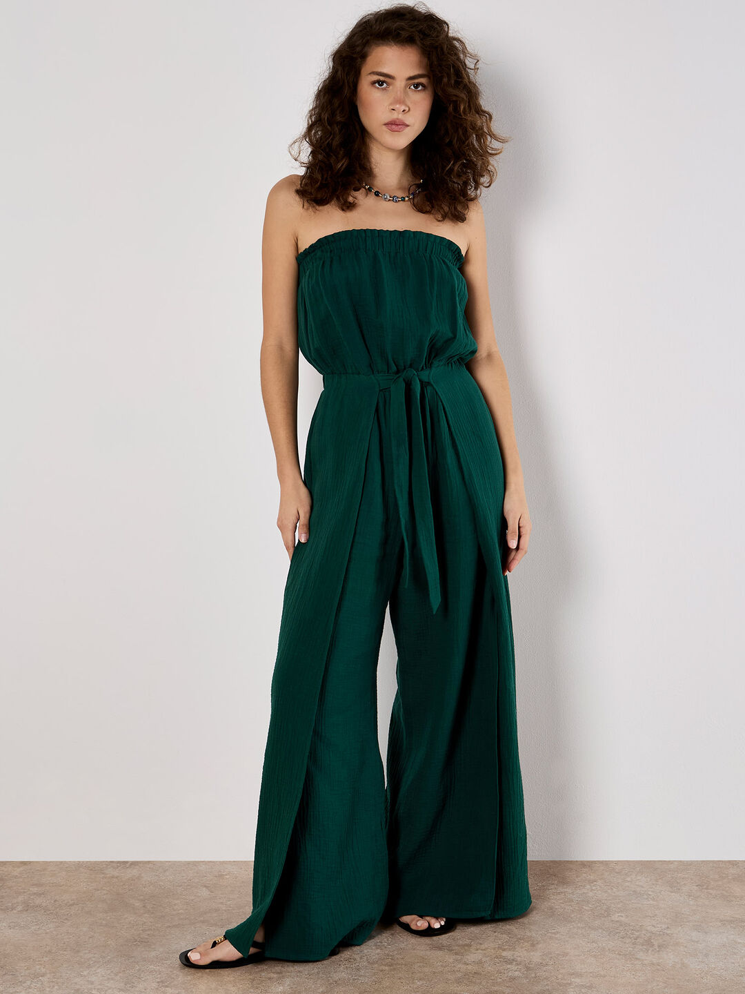 Cotton Wrap Bandeau Jumpsuit